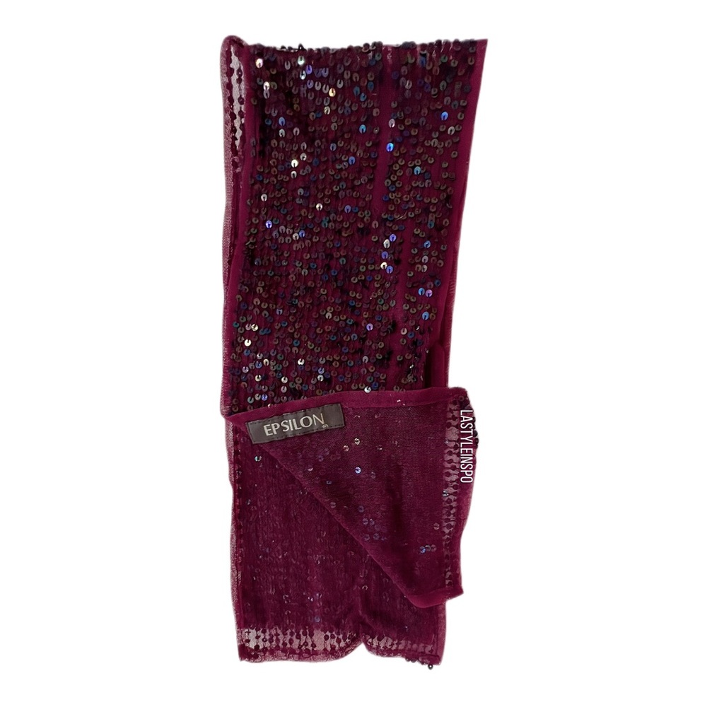 Epsilon scarf sequined purple long OS